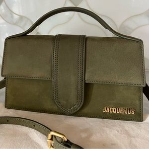 Jacquemus Le Grand Bambino Dark Khaki Crossbody Flap Bag